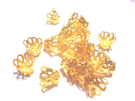 Pearl hats, Filligre 9mm, Gold - 3