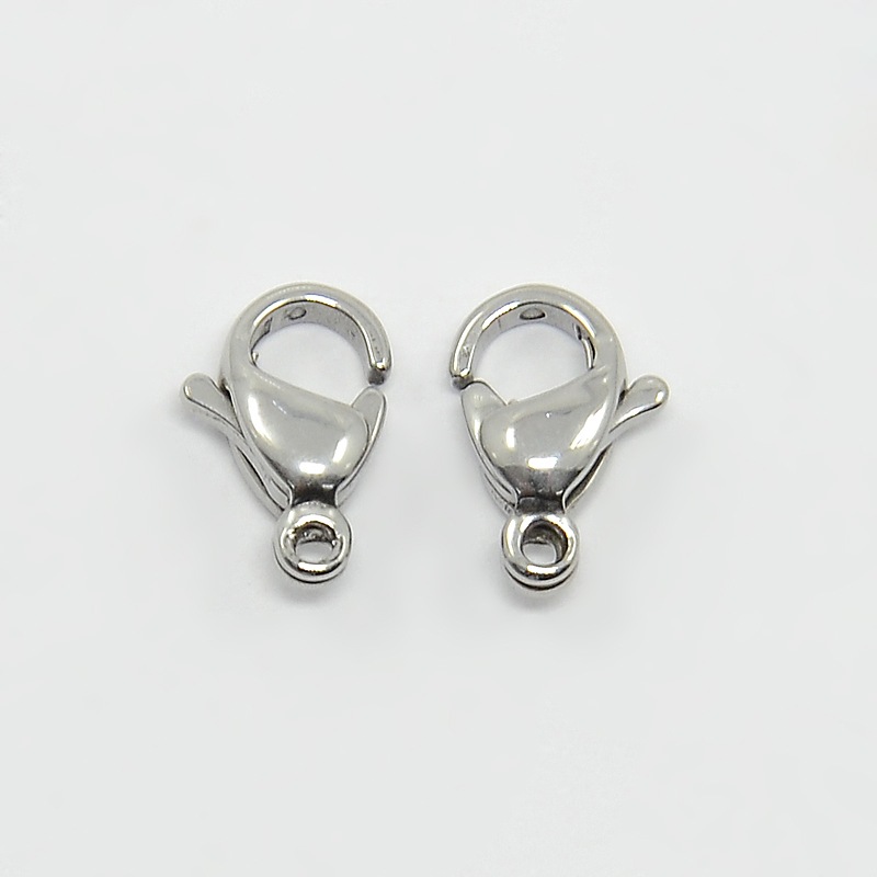 Lobster clasp, Platina,  10 mm