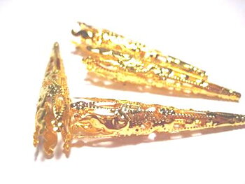 Pärlhattar, 40mm, Guld, 4st