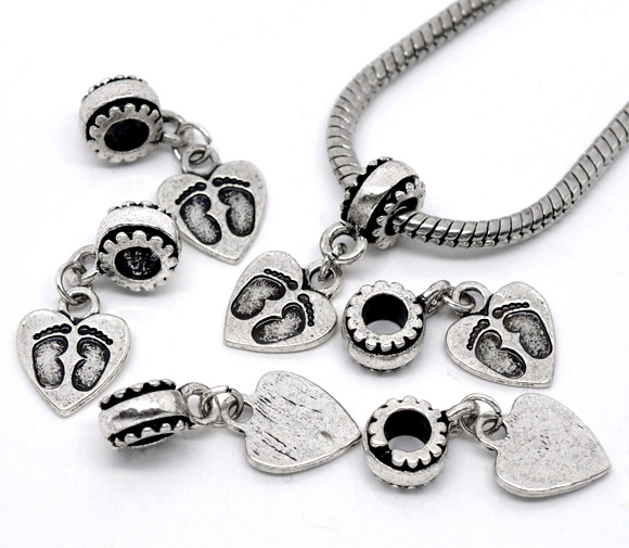 Bead / Pendant,  Footprints - 2