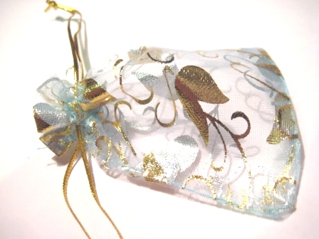 Organza bag 9x7cm, blue tulip