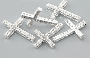 Kors 35mm m strass-stenar - Clear