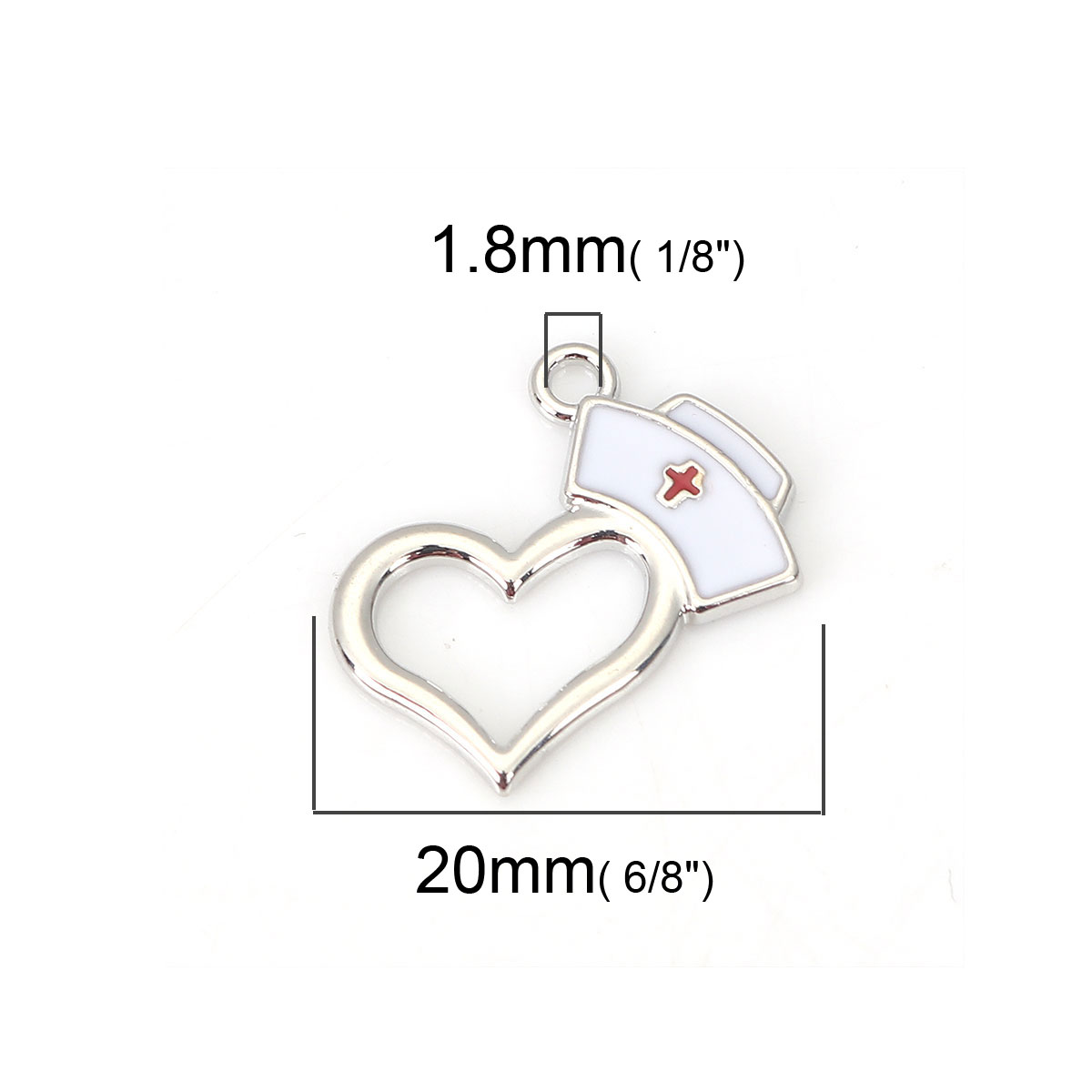 Charm enameld nurse, hostpital - 2