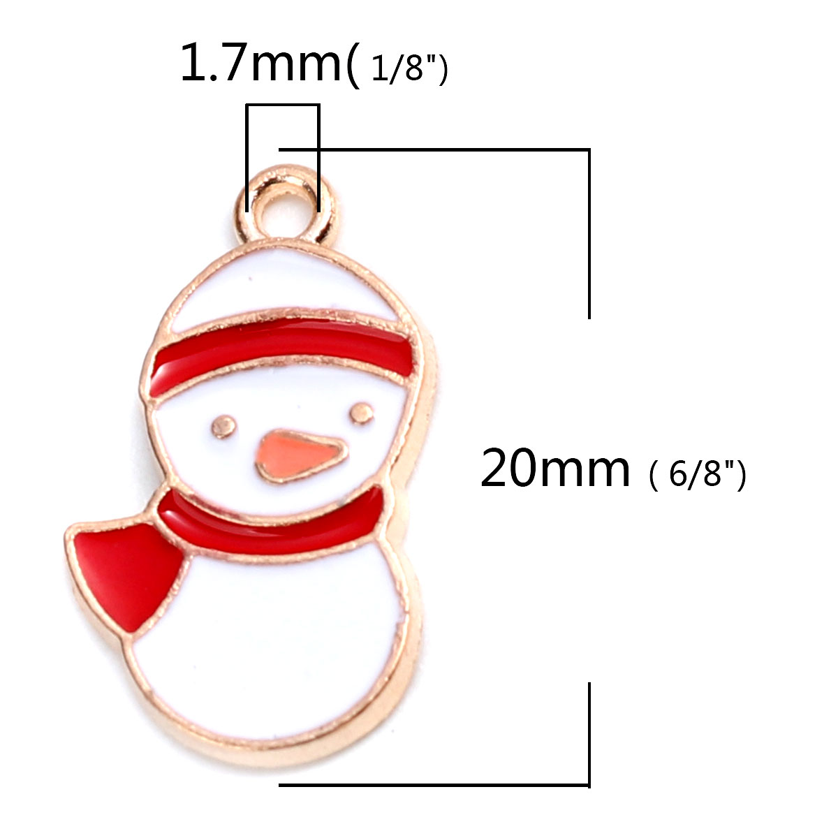 Charm enameld snowman - 2