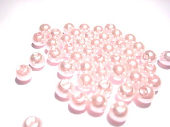 Vaxade Glaspärlor , 6mm Ljusrosa