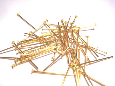 Headpins, Gold 2.4cm
