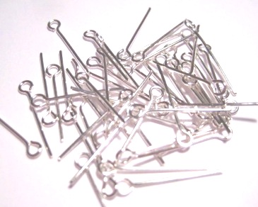 Eyepins, silver 2cm - 2