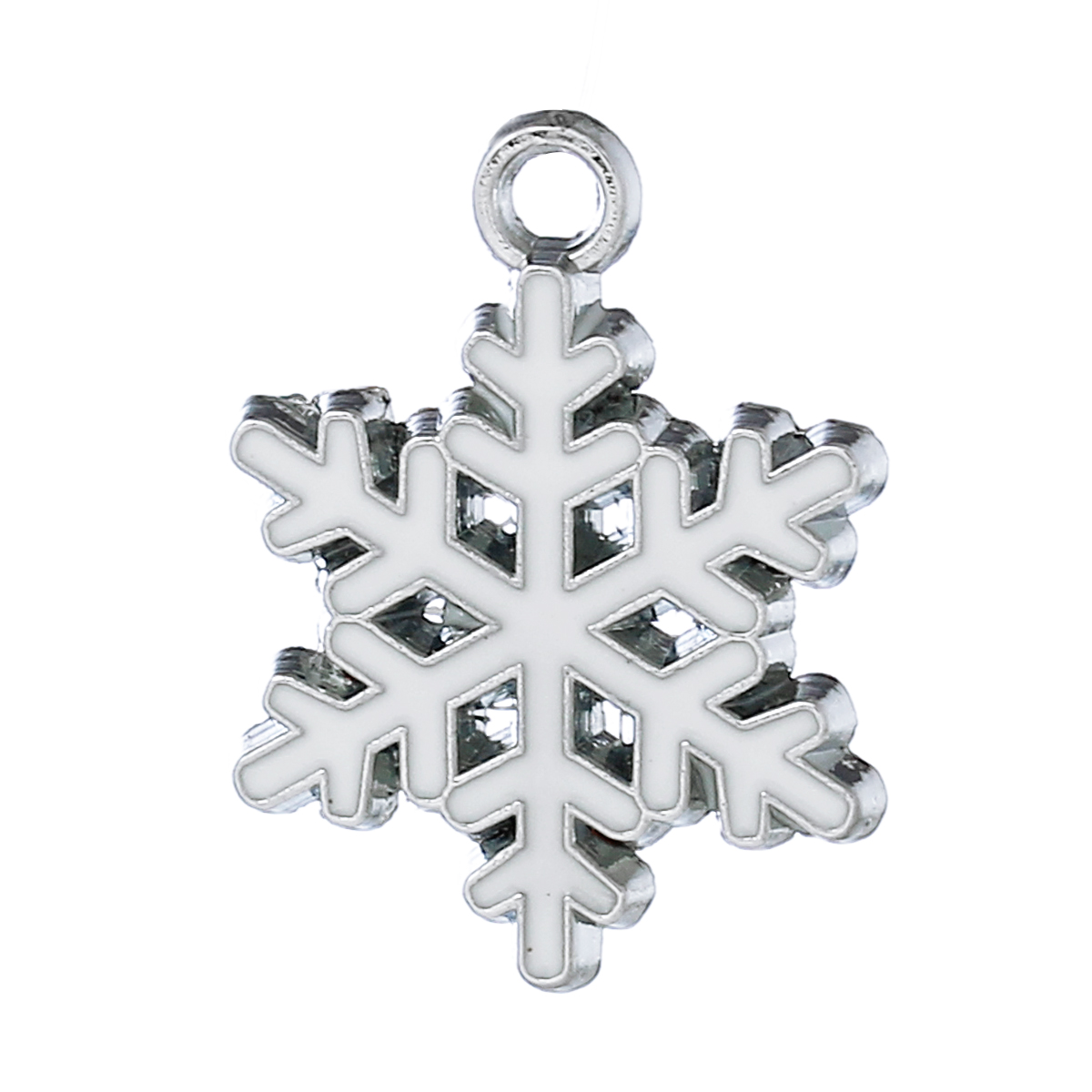 Charm   Enameld Snowflake white