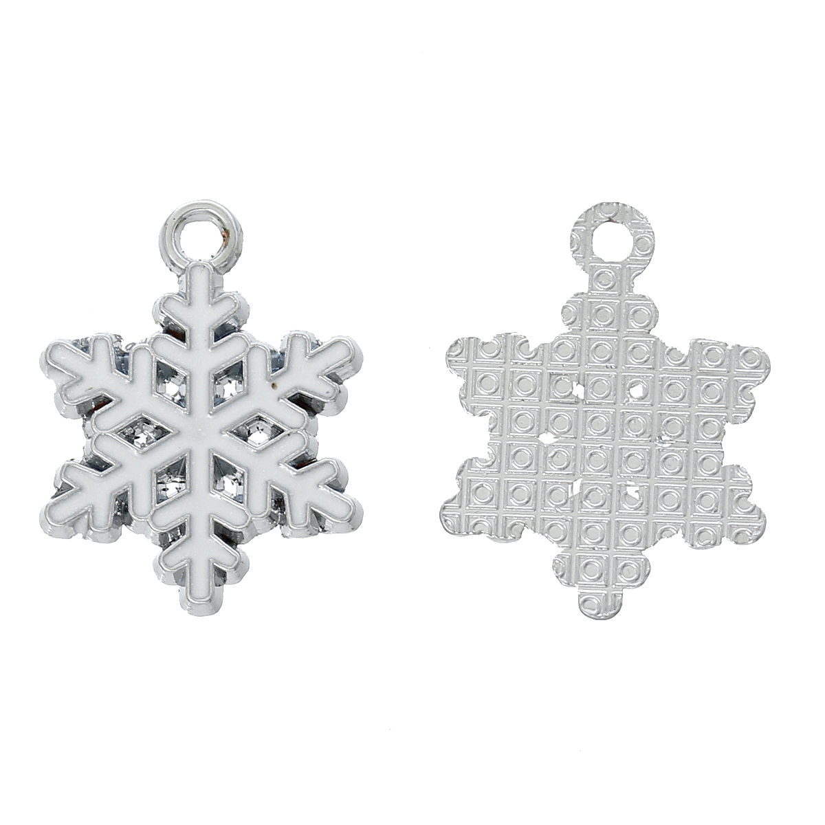Charm   Enameld Snowflake white - 2