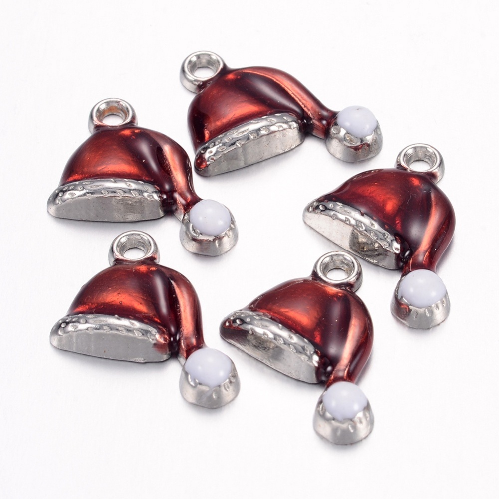 Charm   Enameld Christmas hat