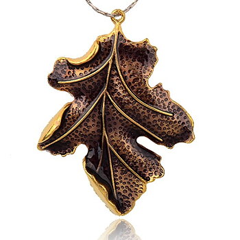 Large Luxury pendant -  oakLeaf Indigo