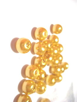 Vaxade Glaspärlor , 8mm  Guld