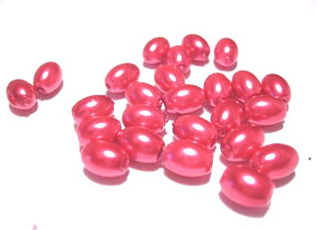 Vaxade Glaspärlor , Ris,  8mm,  Stark mauve
