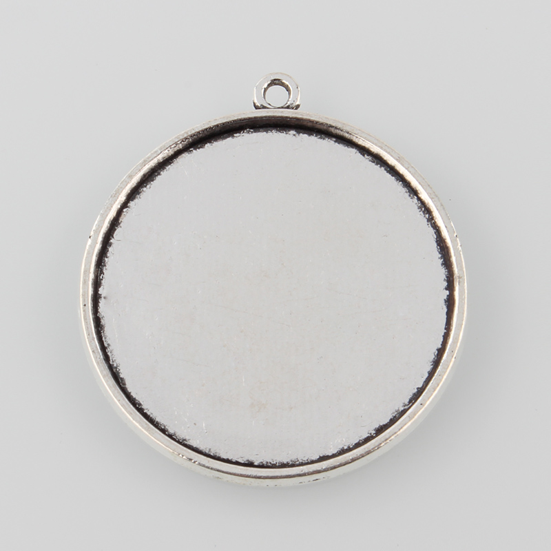 Cabochon Setting , Silver round 30mm