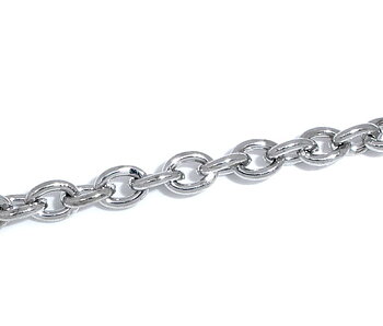 Kedja,  Små ovaler, 3.5x2.5mm , platina , 1meter