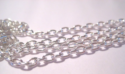 Kedja,  oval cross 5x3,5mm  silver, 1meter - 2