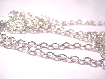 Kedja,  oval 3x2mm , Ljus silver, 1meter