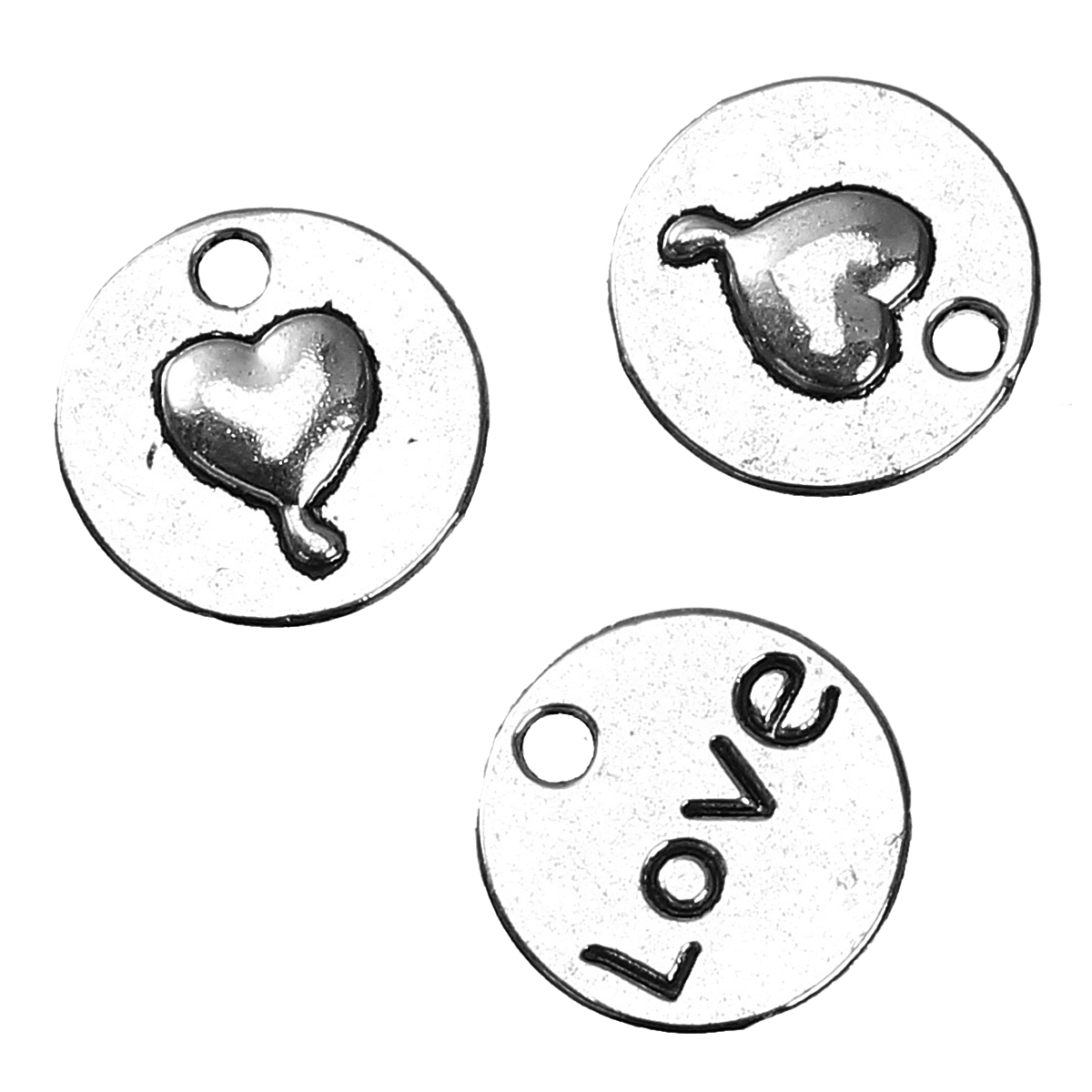 Charm - silver heart  "Love"