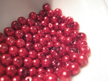 Waxed Glass beads, 4mm red