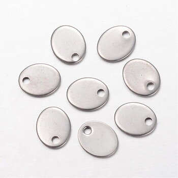 Tag i Stainless steel - Oval, 9mm