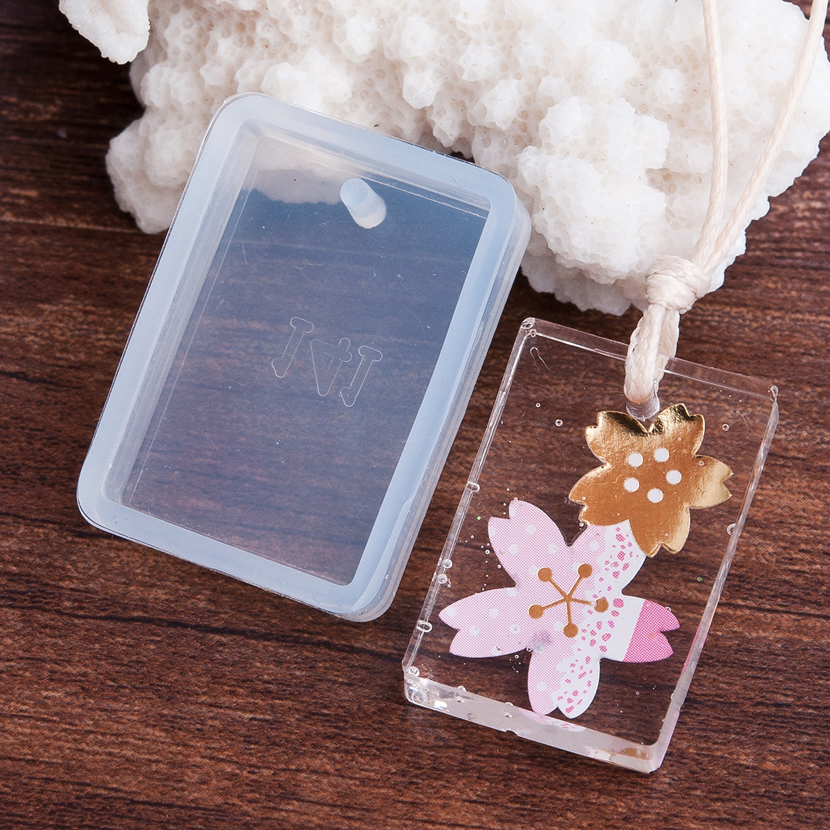 Silicone Resin Mold Rectangle w hole - 2