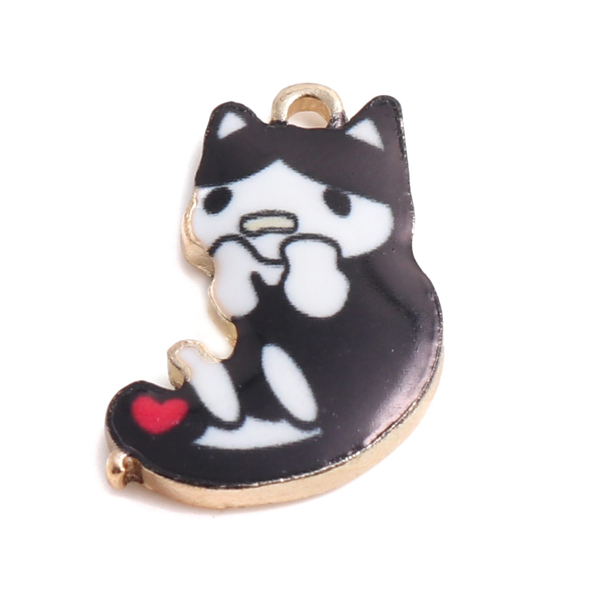 Charm   Enameld CAt Black