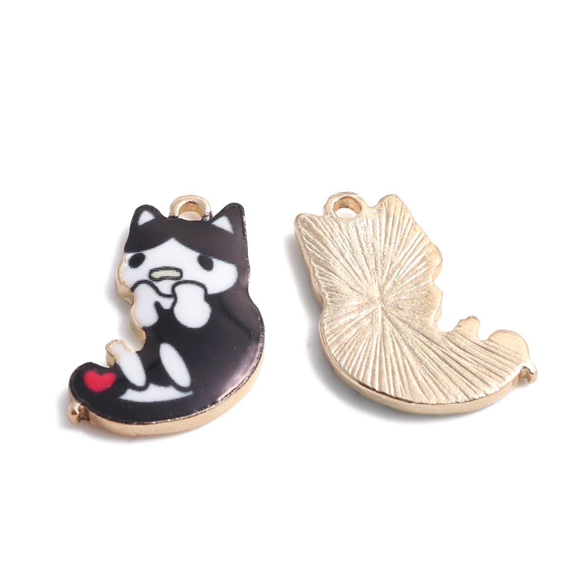 Charm   Enameld CAt Black - 2