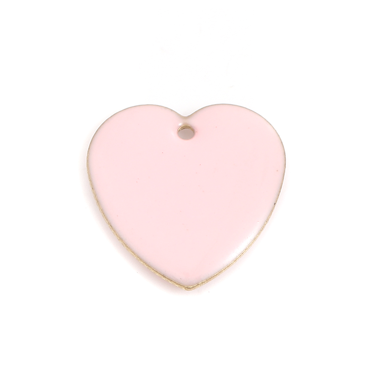 Berlock -  Emaljerat Hjärta 16mm, Rosa
