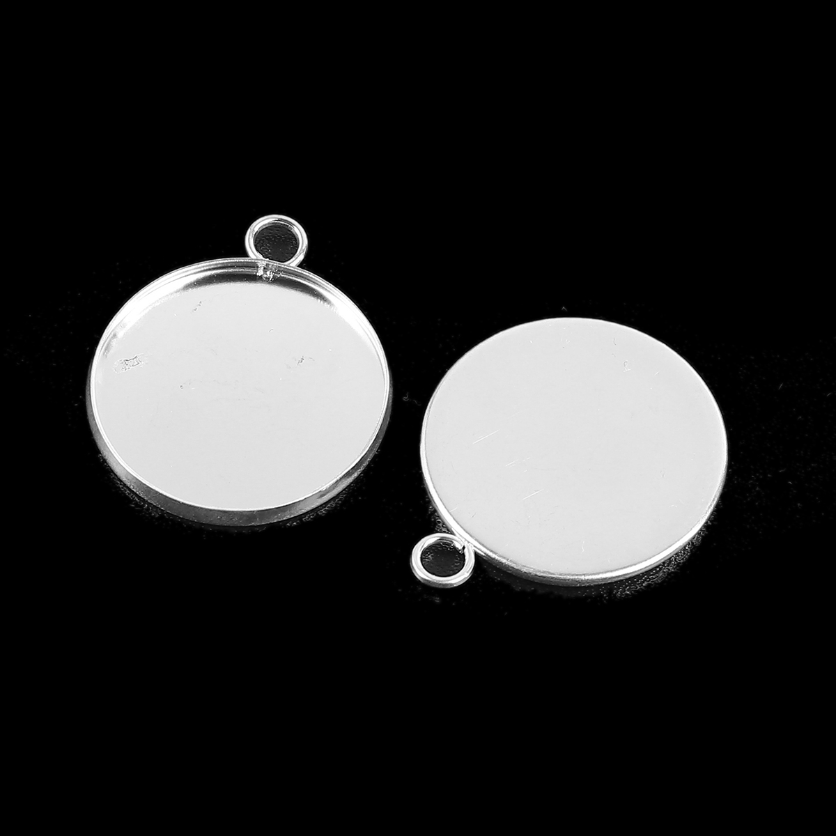 Cabochonhållare/ fäste - rund 25mm,  Silver