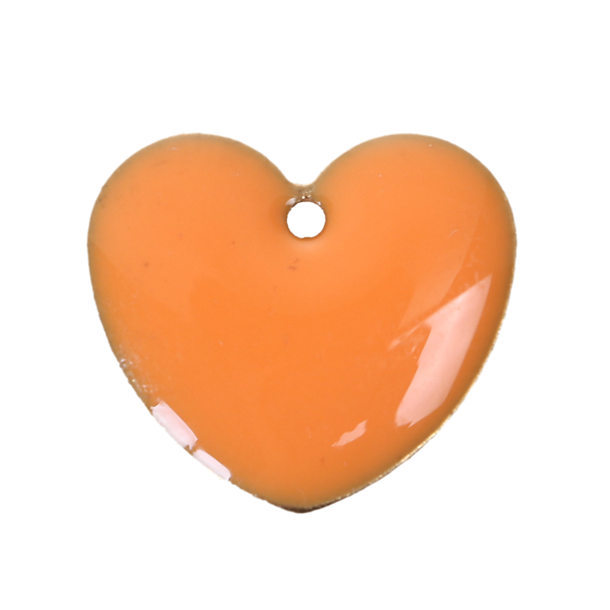 Charm   Enameld heart 16mm,  Orange