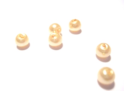 Vaxade Glaspärlor , 4mm  Ljusbeige - 2