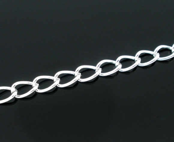 Kedja - mellan twist 5x3mm,  silver