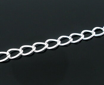 Kedja - mellan twist 5x3mm,  silver