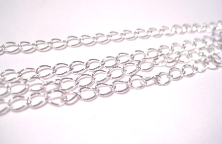Kedja - mellan twist 5x3mm,  silver - 2