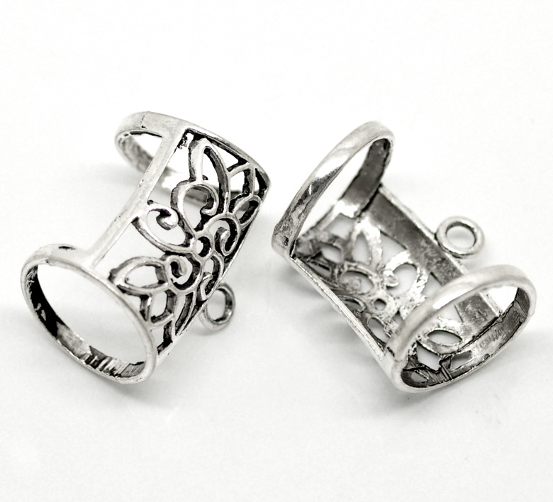 Ring/Bail för Scarves/Sjalsmycke- flower