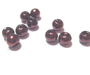 Waxed Glass beads, 4mm dark brown