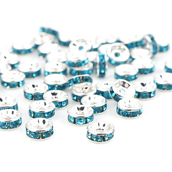 strass rondelle 6mm Teal
