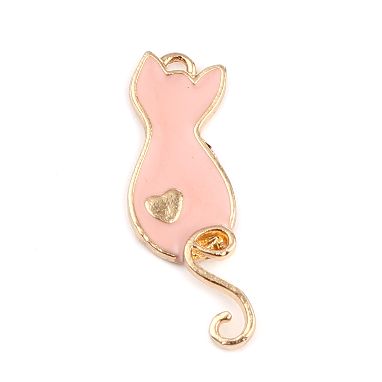 Charm  Enameld Cat pink