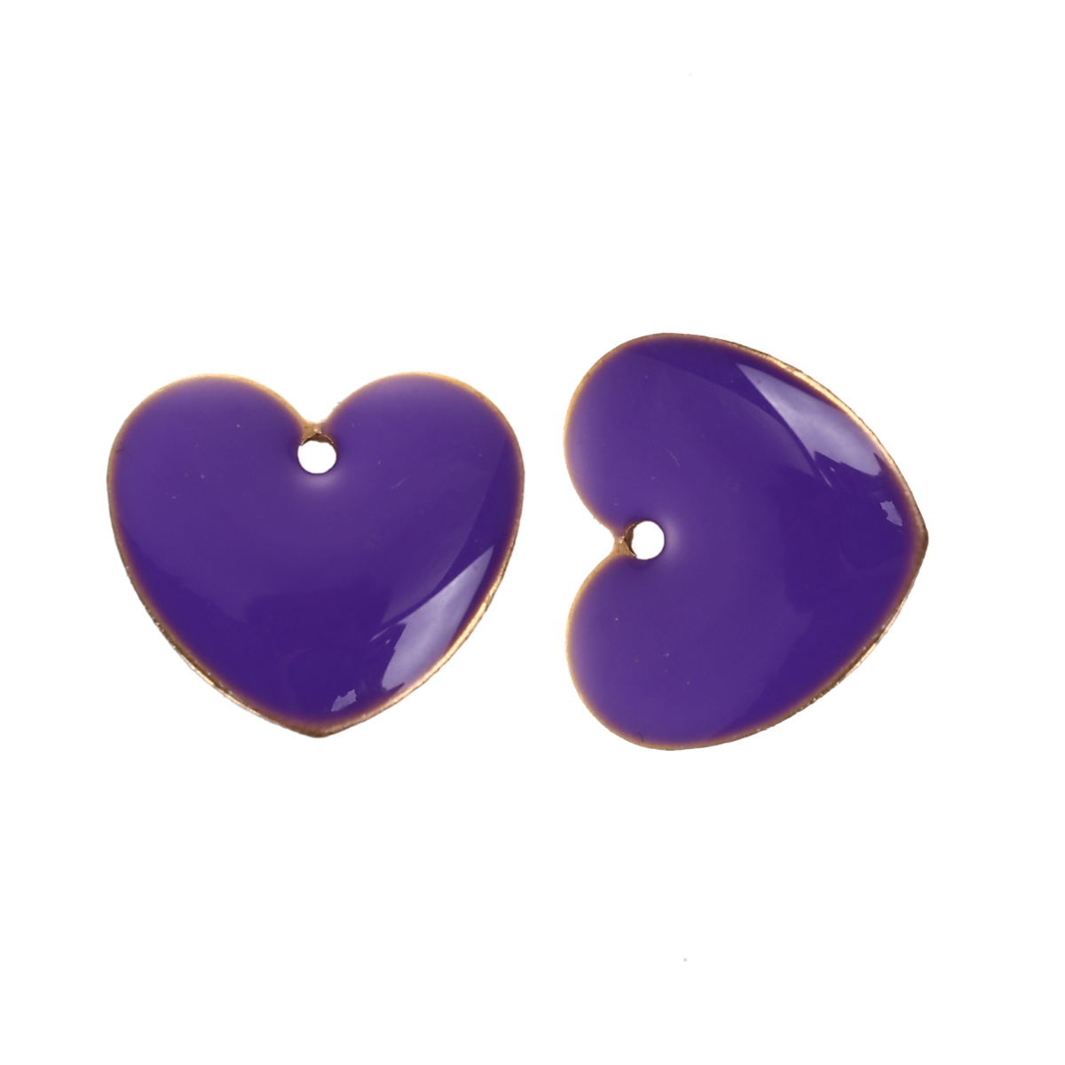 Charm  Enameld heart Purple - 2