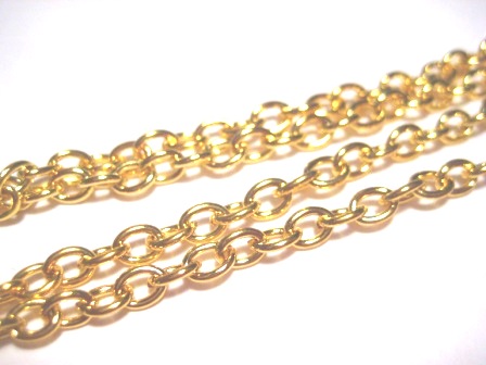 Guldplätterad kedja, 4x3mm, 1m