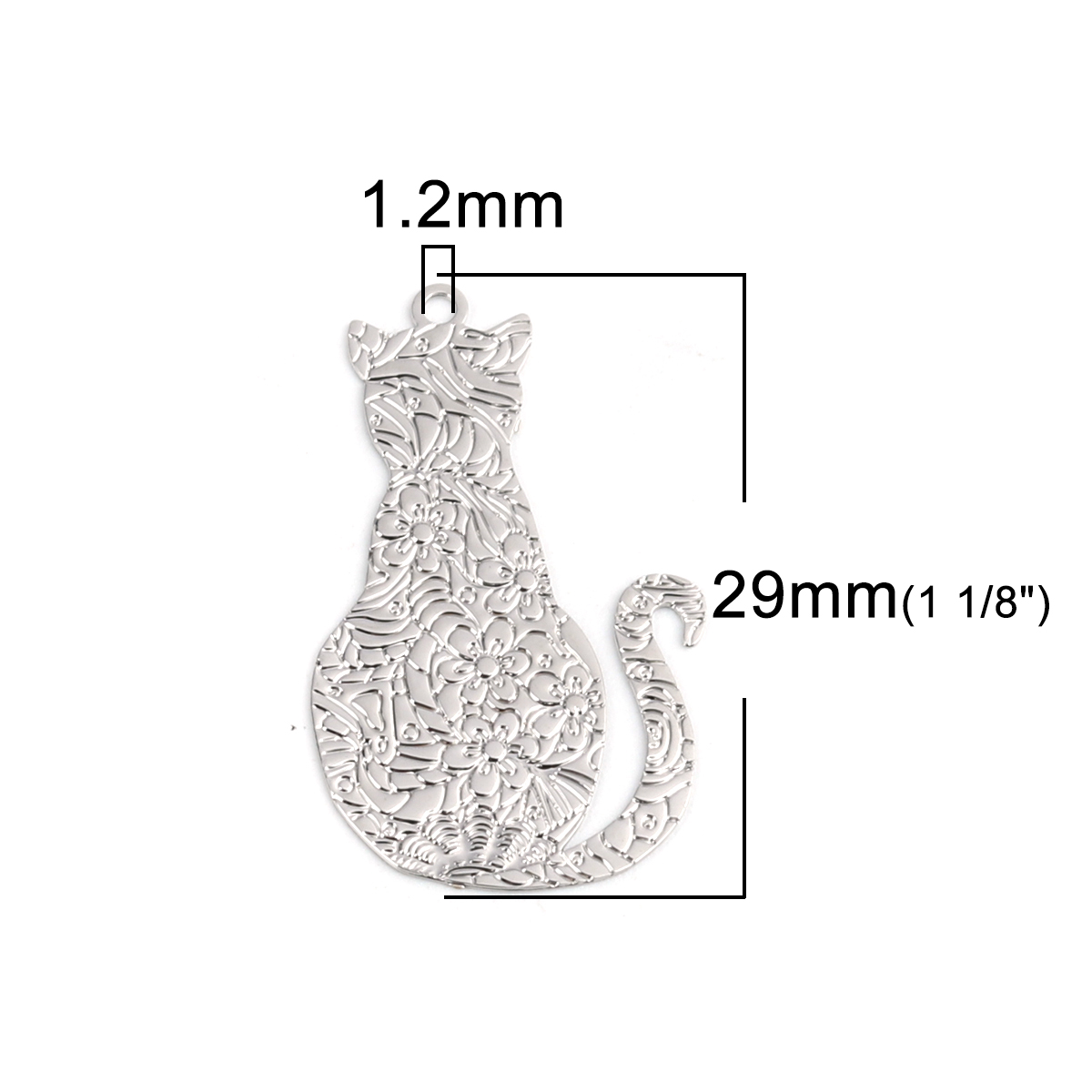 Charm,  Cat silver pattern - 2
