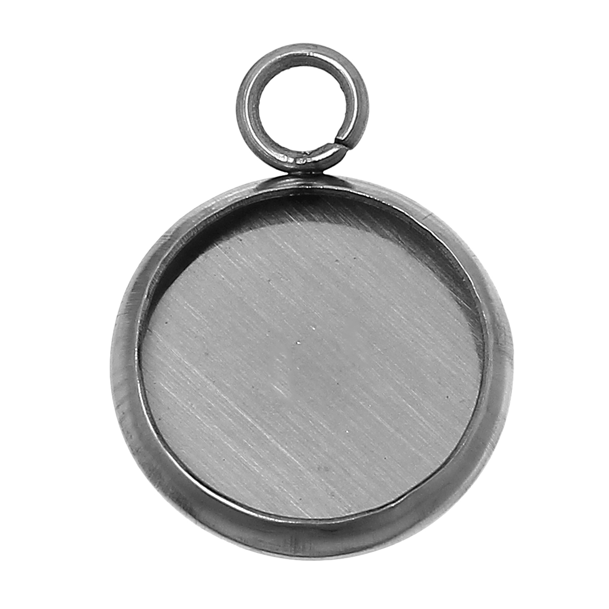 Cabochonhållare/ fäste  i rostfritt stål,  Rund 10mm - 2