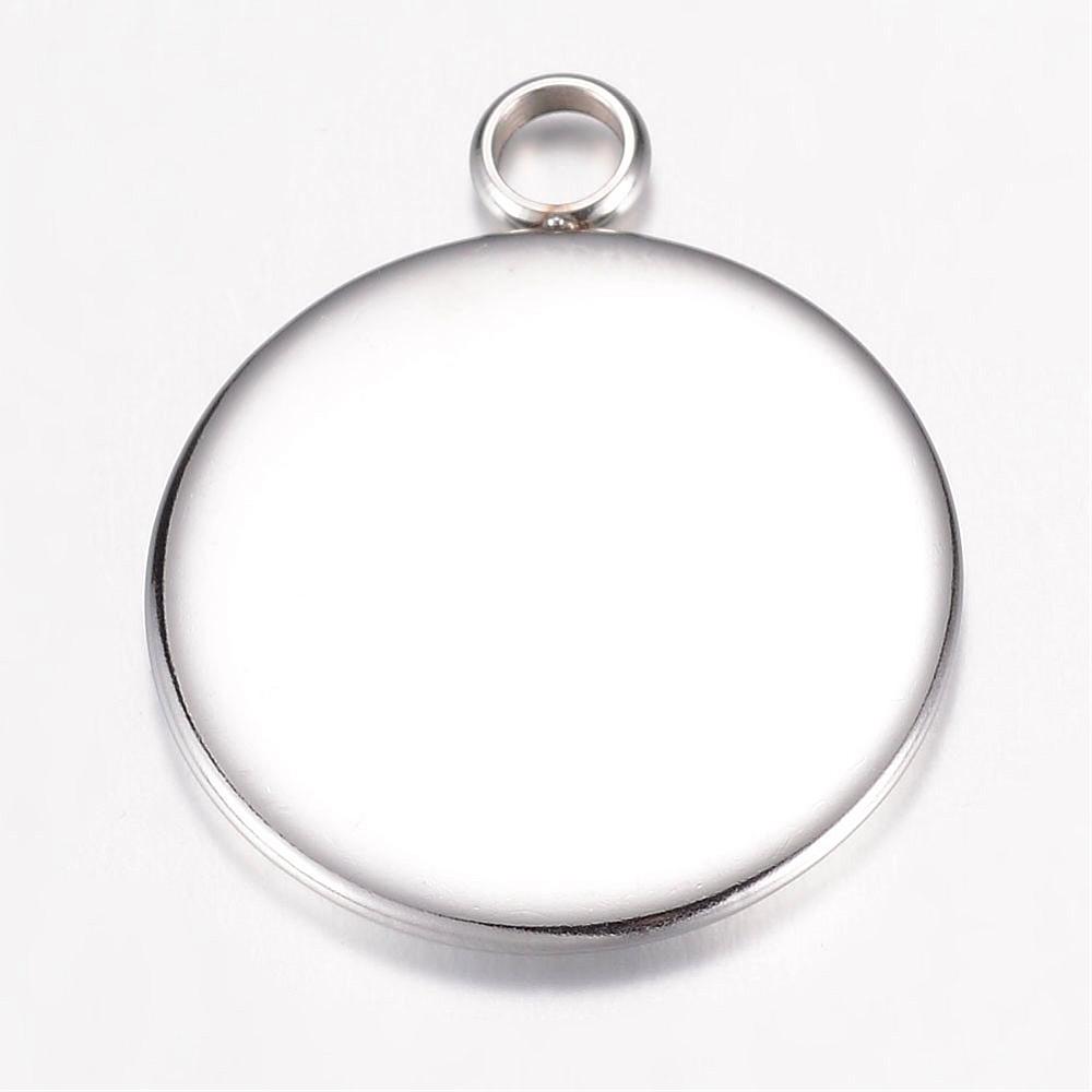 Cabochonhållare/ fäste- rund  Stainless Steel, 12mm - 2