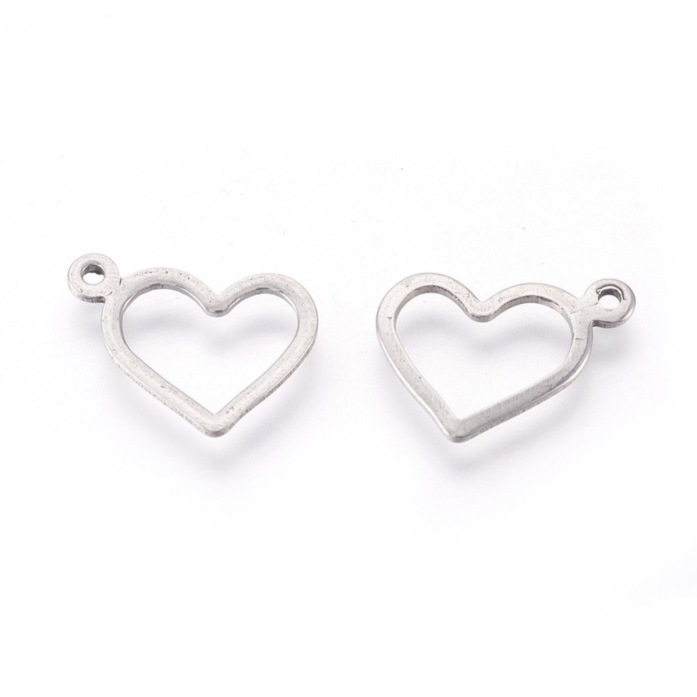 Charm  Stainless steel,  heart frame