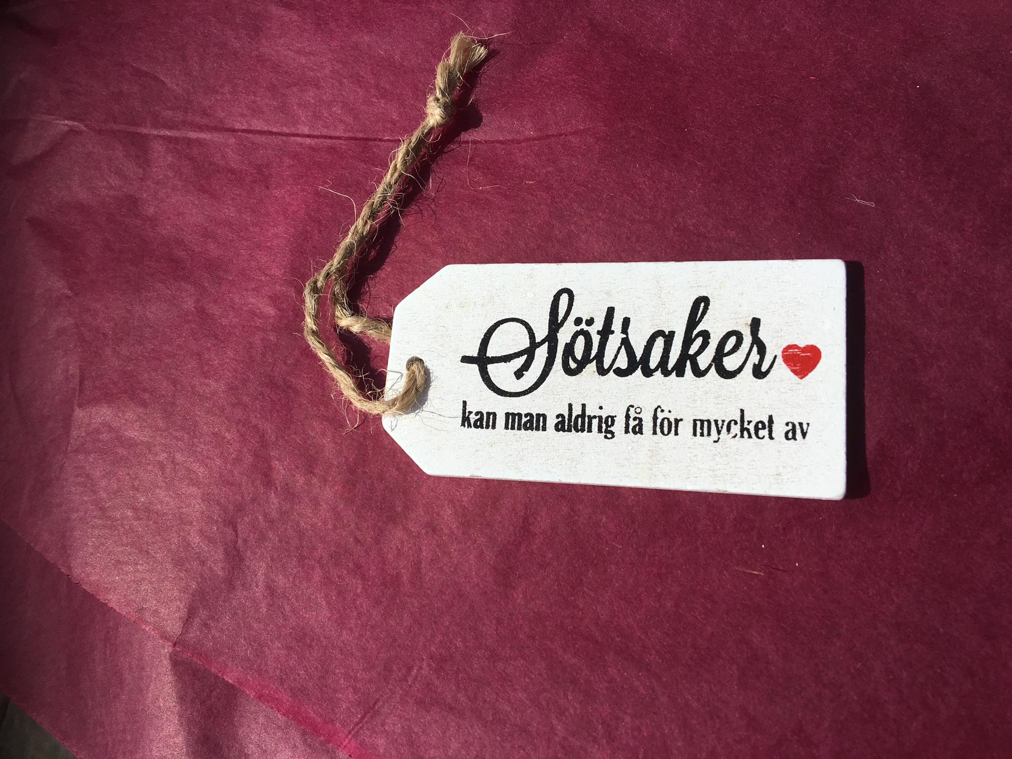 Wood tag - Sötsaker