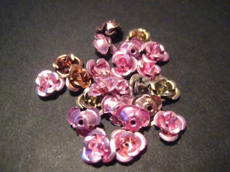 Metal Roses, mix , 25pcs