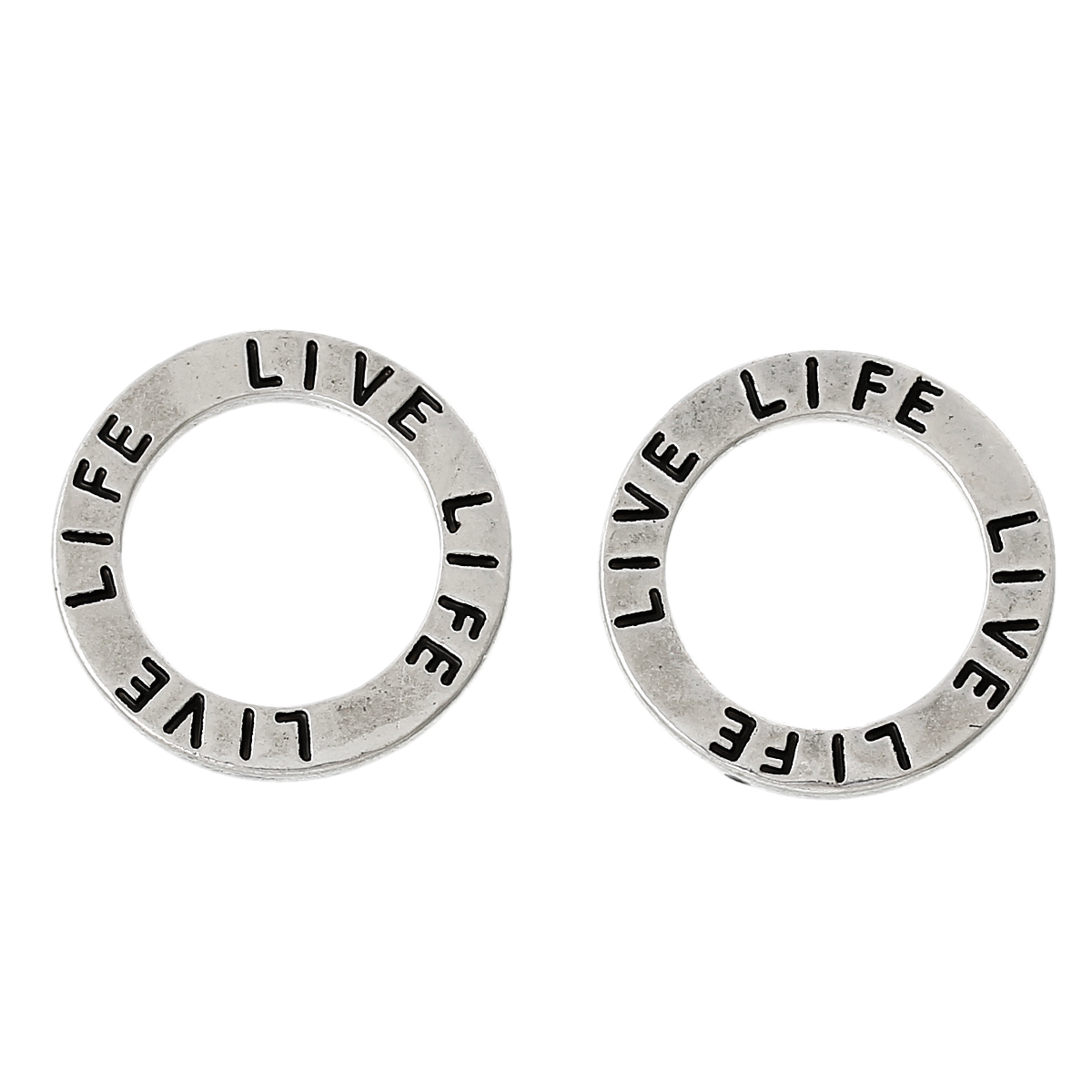 Budskapsring, silver  "LIVE LIFE"