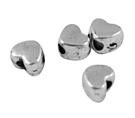 Spacer Beads heart 4mm platina