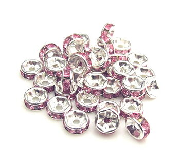 strass rondelle 6mm pink
