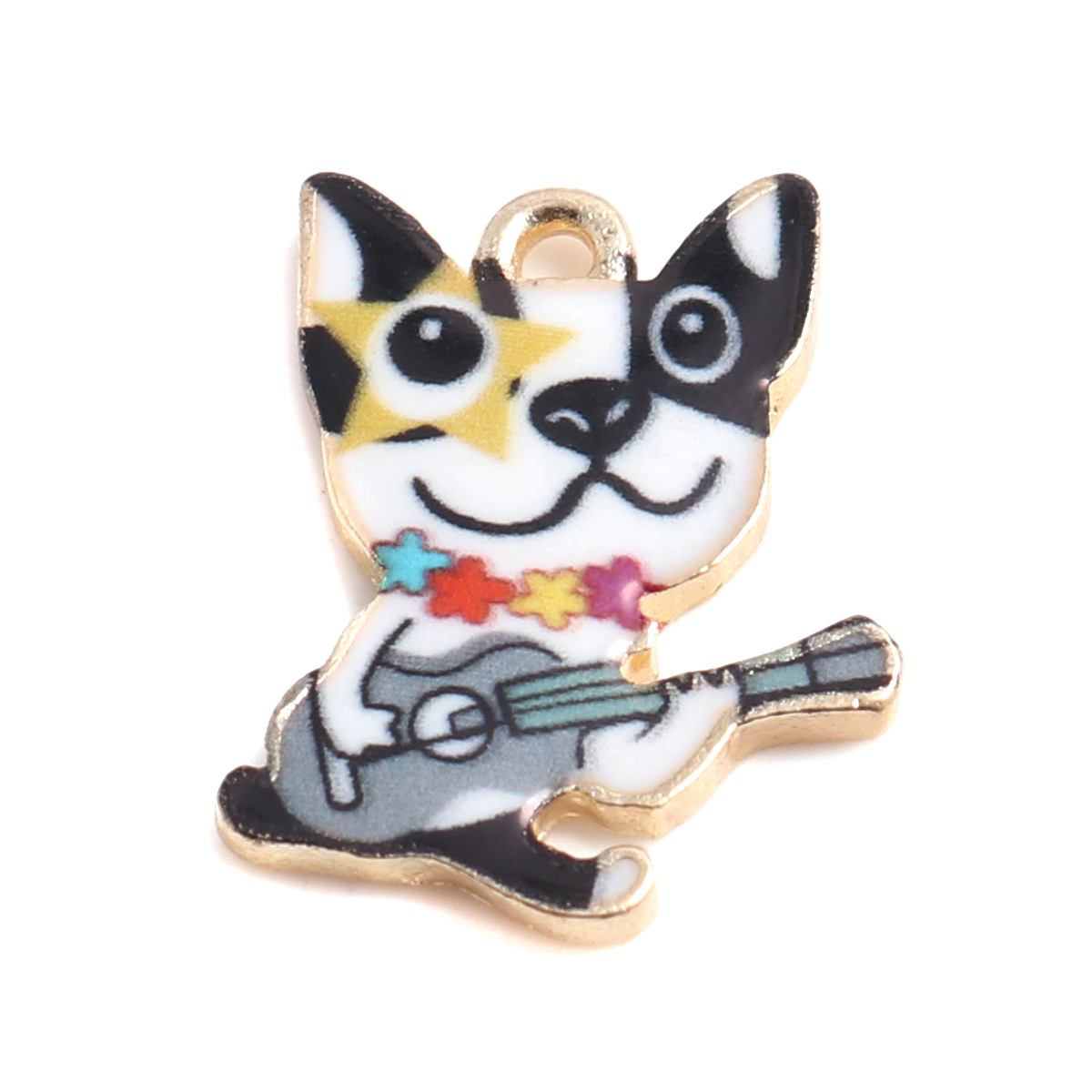 Charm   Enameld Dog,  guitar - 2